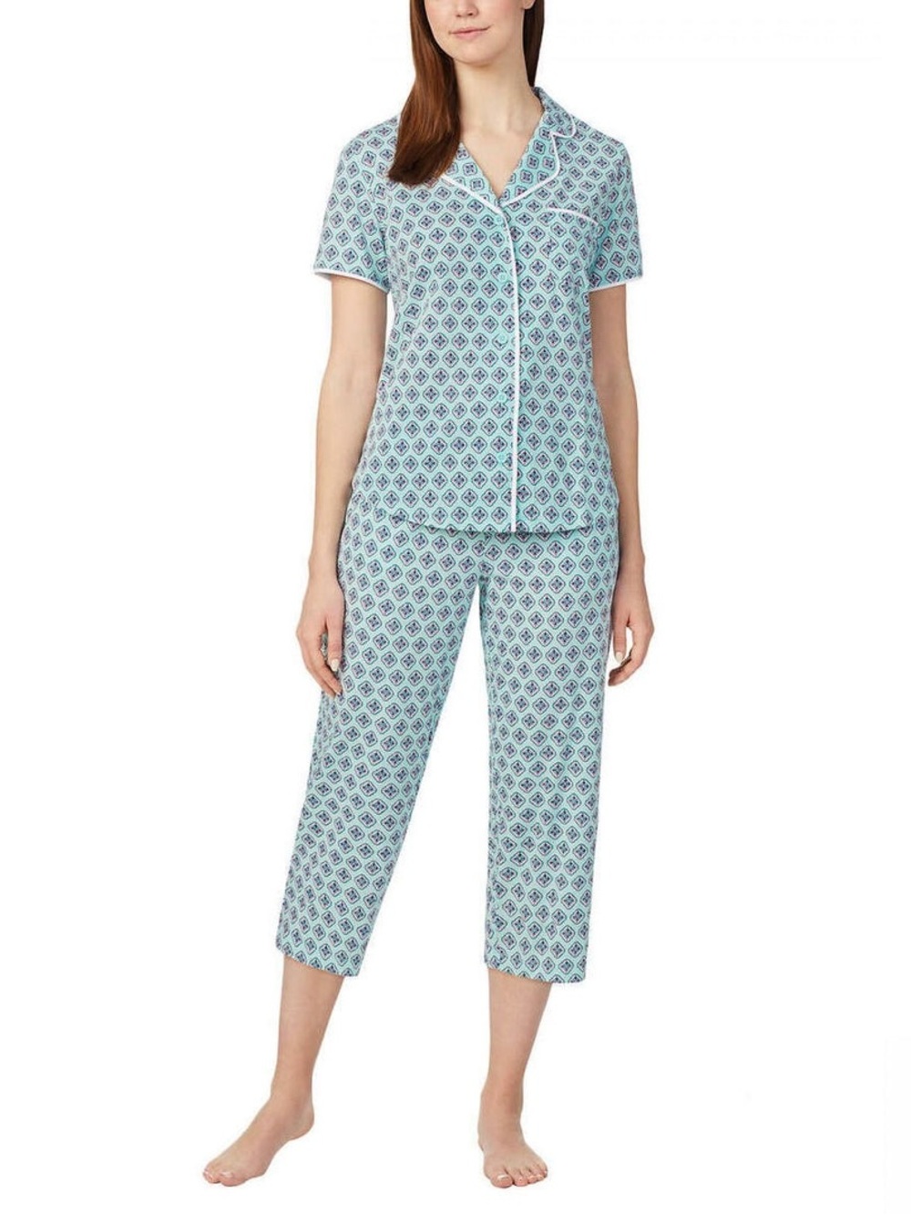 JANE AND BLEECKER WOMEN'S KNIT CAPRI PAJAMA SET SZ XL
